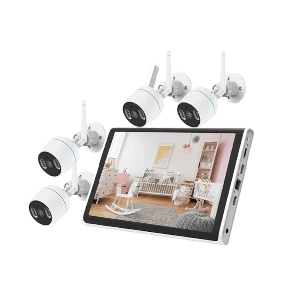 KIT 4 CÁMARAS DE SEGURIDAD + MONITOR NVR