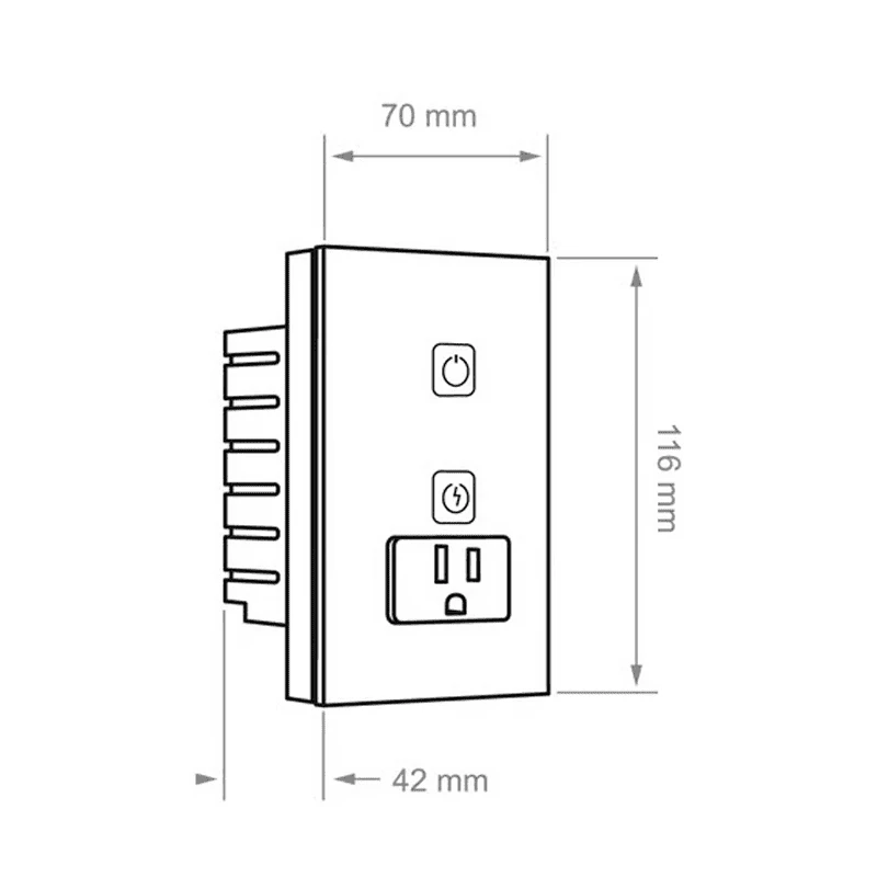 APAGADOR CON CONTACTO + 1 BOTON BLANCO - Imagen 2