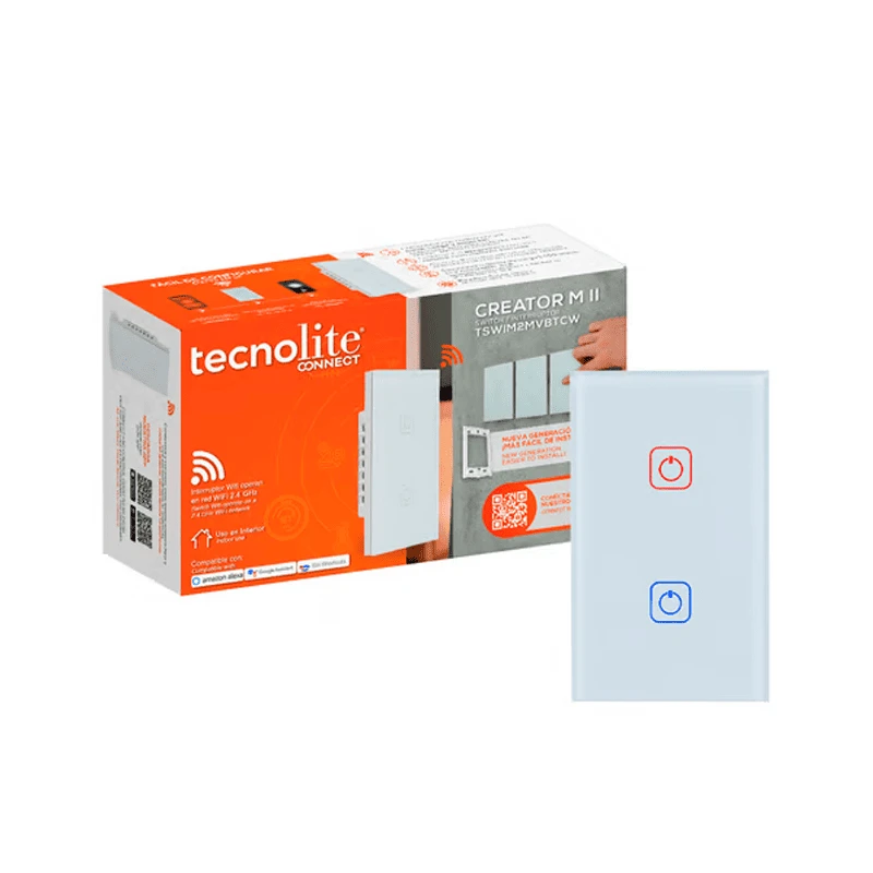 APAGADOR TOUCH CON 2 BOTONES COLOR BLANCO - Imagen 3