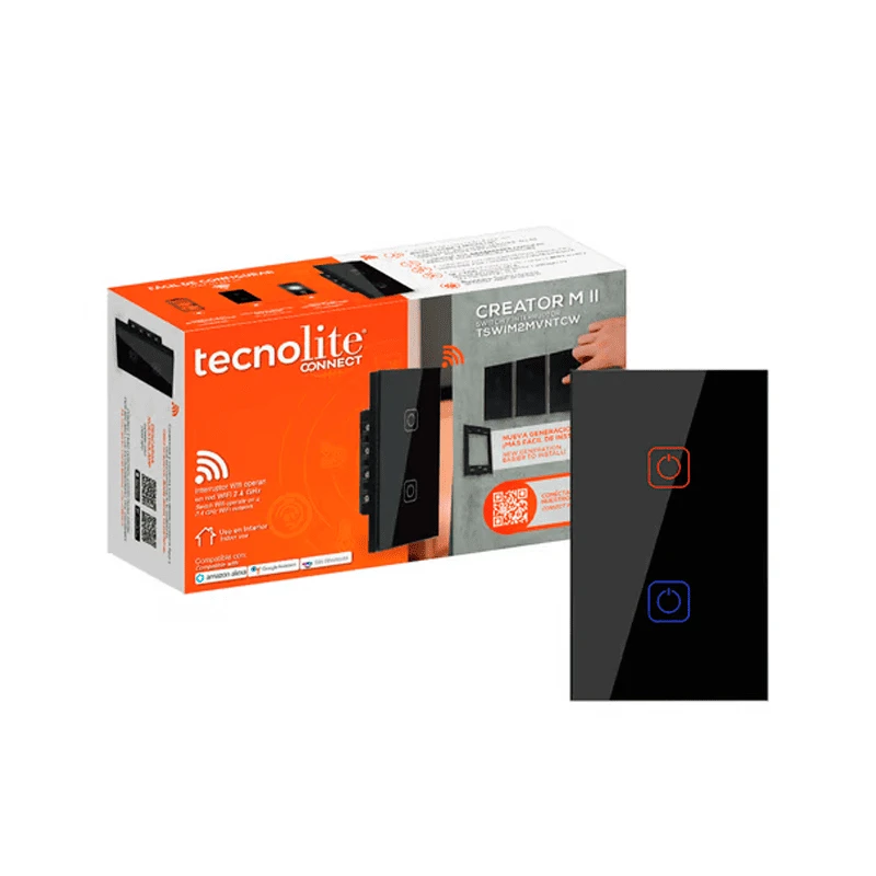 APAGADOR TOUCH CON 2 BOTONES COLOR NEGRO - Imagen 3