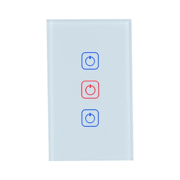 APAGADOR TOUCH CON 3 BOTONES COLOR BLANCO